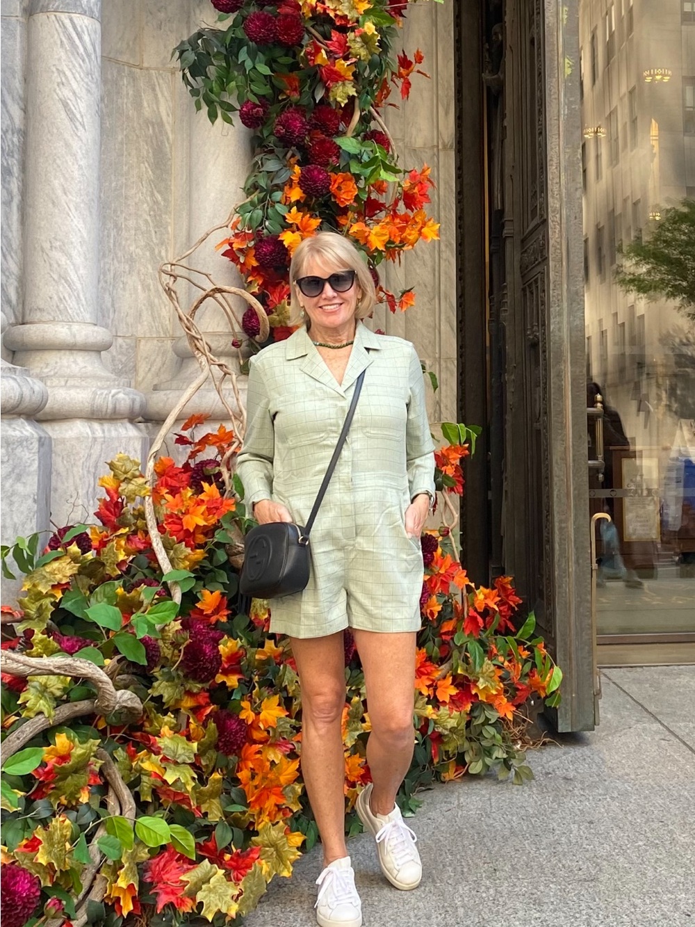 Treasure & Bond Light Green Linen Blend Romper